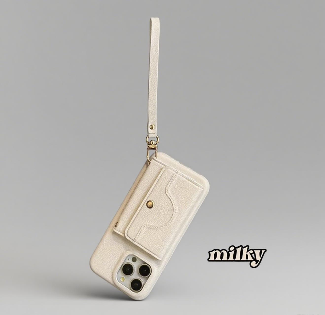 Luxury iPhone Case Wallet for iPhone 17 16 15 14 13 12 Pro Max With Credit Cards Pouch, Compact Mirror & Lanyard, Fall Winter Accessory