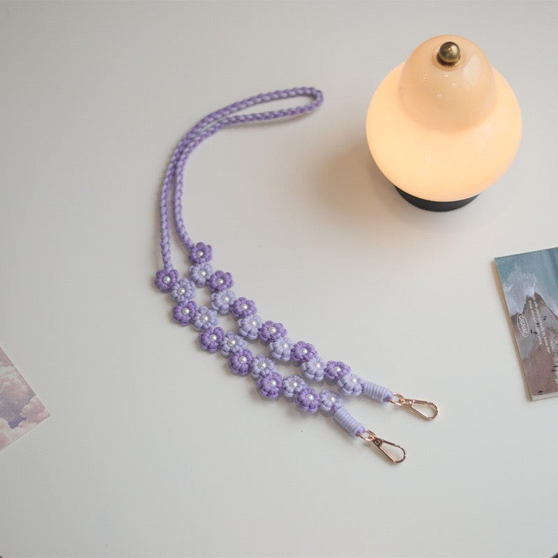 Handmade Sunflower Cell Phone Lanyard Embroidery: Stylish Cell Phone & ID Badge Accessory for Daily Use