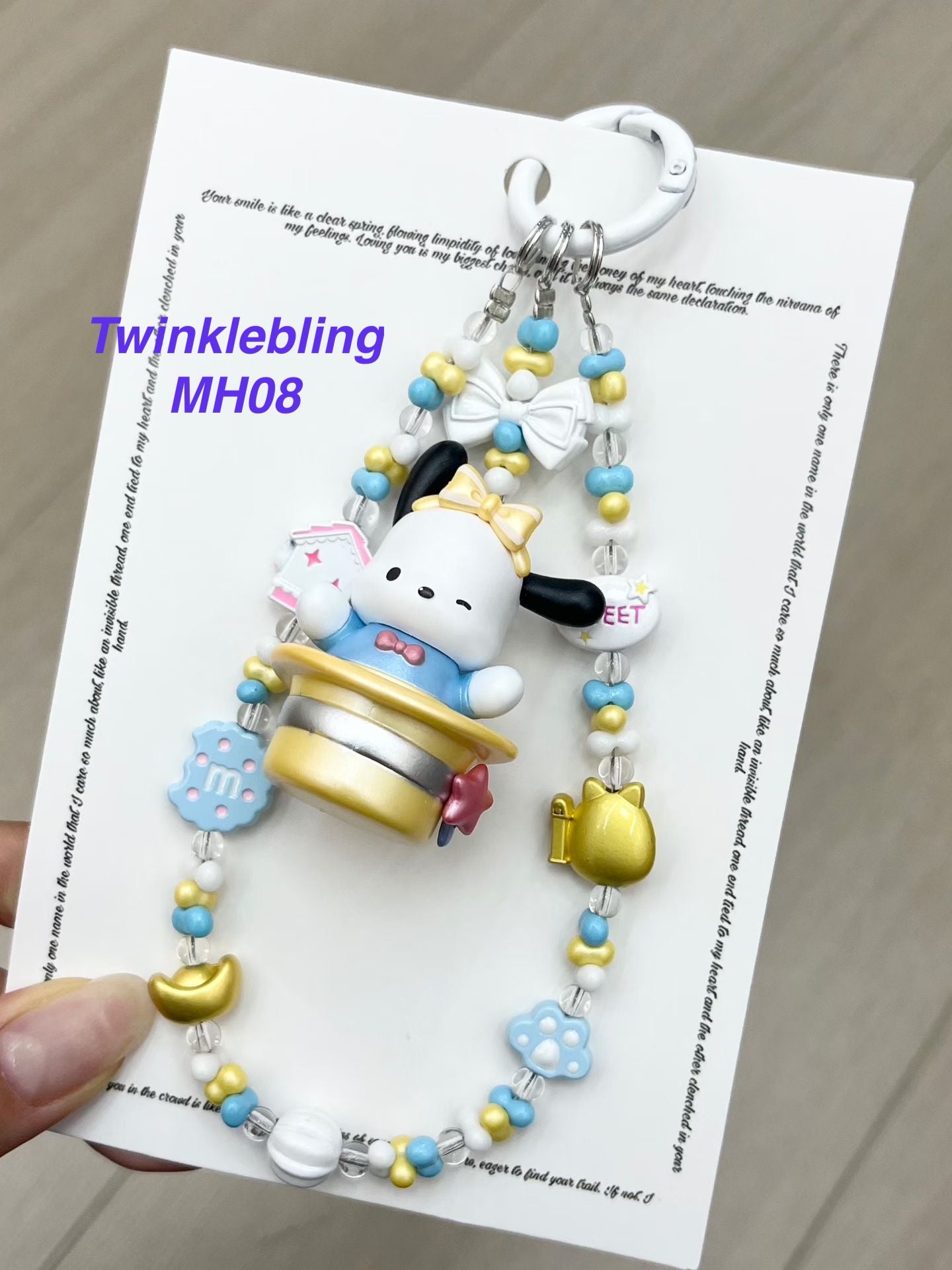 (Magic Hat Series)Handmade Sanrio Hello Kitty & Kuromi Double Chain Phone/Bag Charm