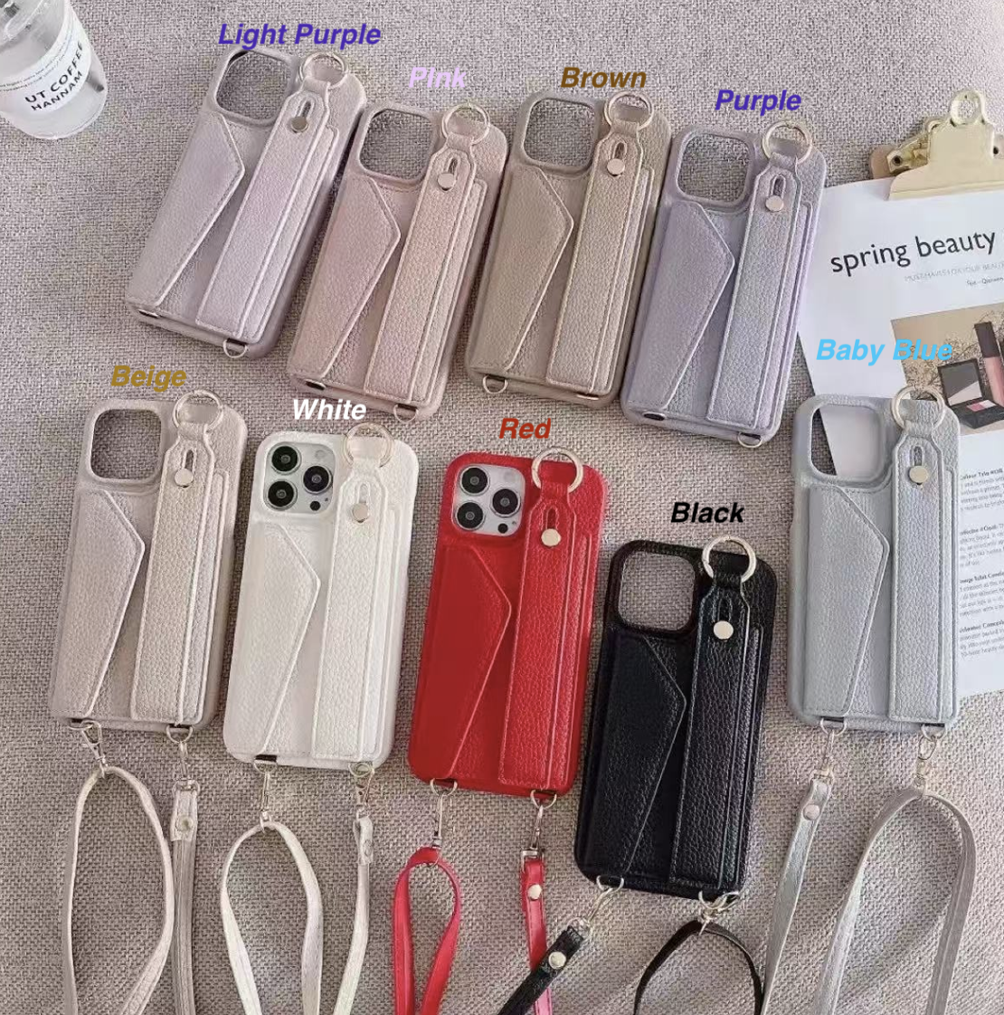 iPhone 17/16/15  Leather Phone Case Wallet, Multi-Slots Card Holder Pouch, Card Slots