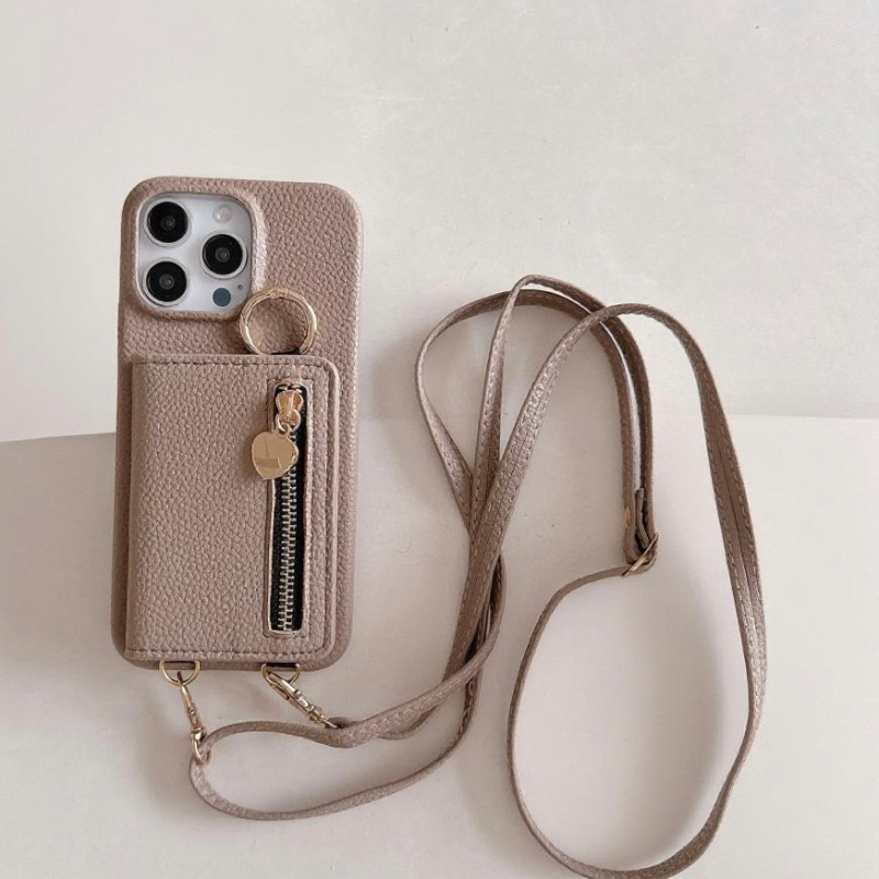 iPhone 17/16/15  Pink Purple Leather Phone Case Wallet with Card Slots and Lanyard, Multi-Slots Card Holder Pouch, Card Slots