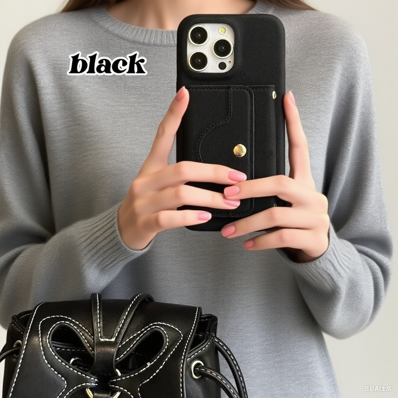 Luxury iPhone Case Wallet for iPhone 17 16 15 14 13 12 Pro Max With Credit Cards Pouch, Compact Mirror & Lanyard, Fall Winter Accessory