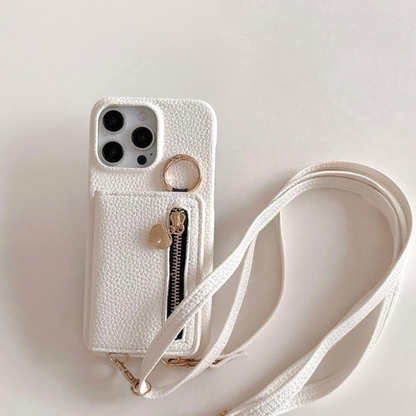 iPhone 17/16/15  Pink Purple Leather Phone Case Wallet with Card Slots and Lanyard, Multi-Slots Card Holder Pouch, Card Slots