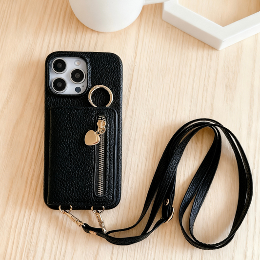 iPhone 17/16/15  Pink Purple Leather Phone Case Wallet with Card Slots and Lanyard, Multi-Slots Card Holder Pouch, Card Slots