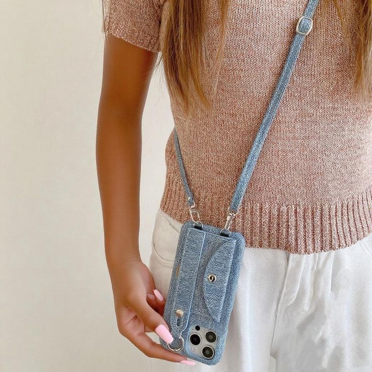 Canvas iPhone Wallet Case: Crossbody Lanyard, Card Pouch iPhone 17/16/15/14