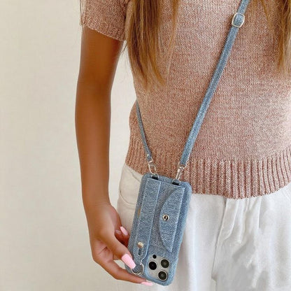 Canvas iPhone Wallet Case: Crossbody Lanyard, Card Pouch iPhone 17/16/15/14