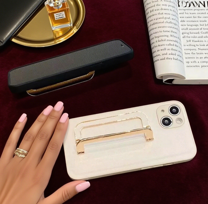 Viral Snakeskin Crocodile Leather Phone Case, Gold Metal Stand,trendy Phone Case,luxury Bling for iPhone 17/16/15 designer Phone Cover