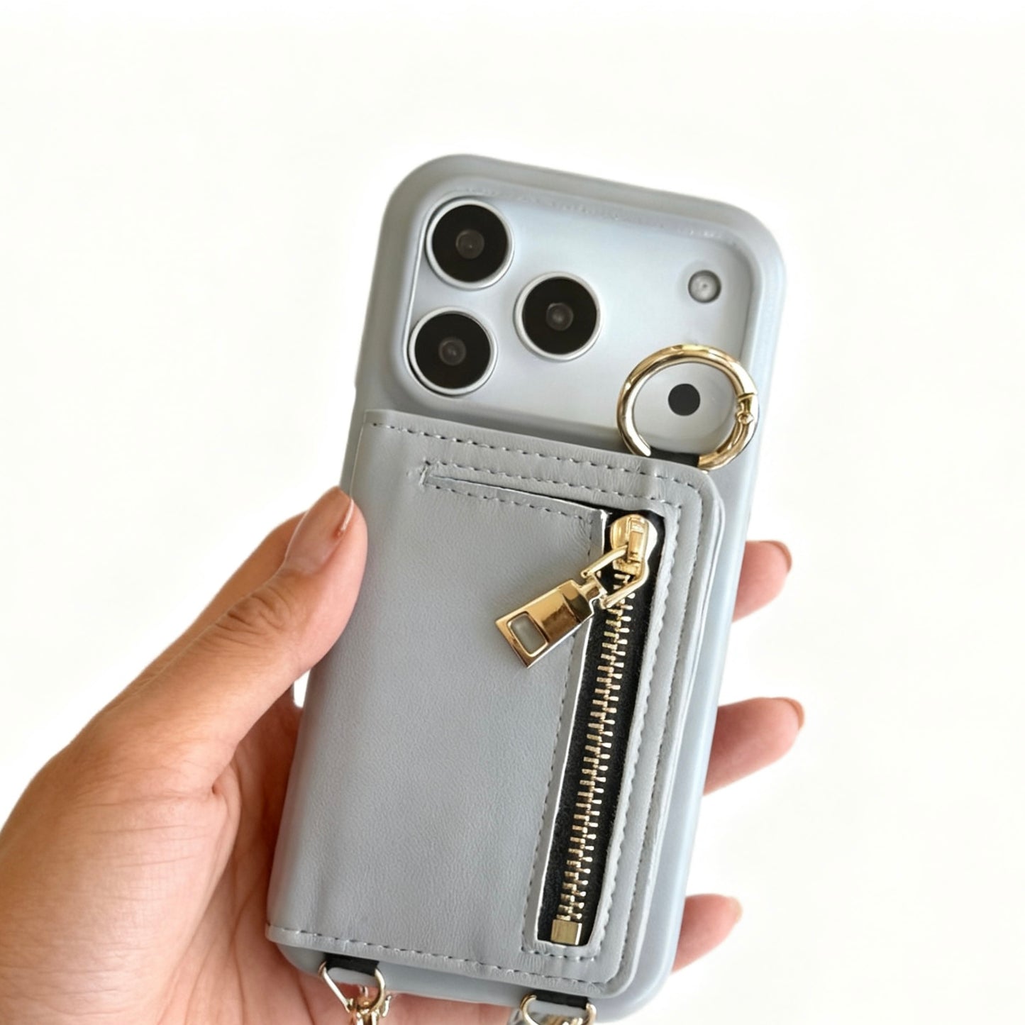 iPhone 17/16/15/14/13 Case Wallet, Luxury Leather Phone Purse With Card Slots, Lanyard Detachable Case