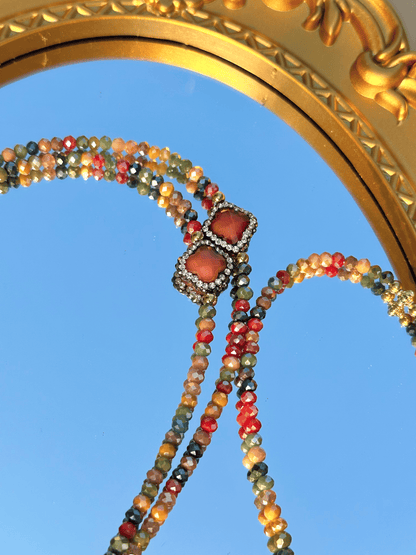 Boho Crystal Beaded Phone Lanyard Crossbody, Travel-friendly Anti-loss, Pearl Accent Handmade Lanyard for Daily Use, Beach Vacation, 47.2in