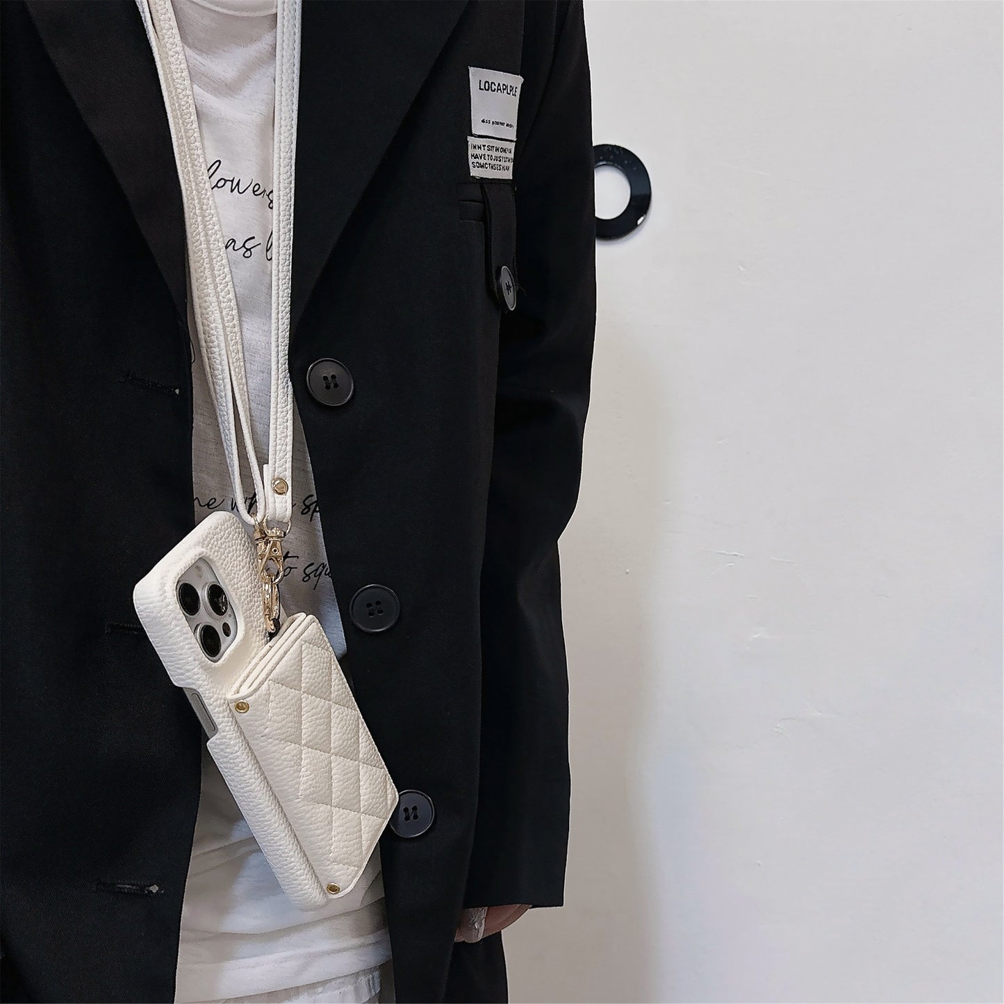 iPhone 17/16/15 Pro Max Leather Phone Case Tri-fold Wallet with Mirror and Lanyard, Multi-Slots Card Holder Pouch, Card Slots