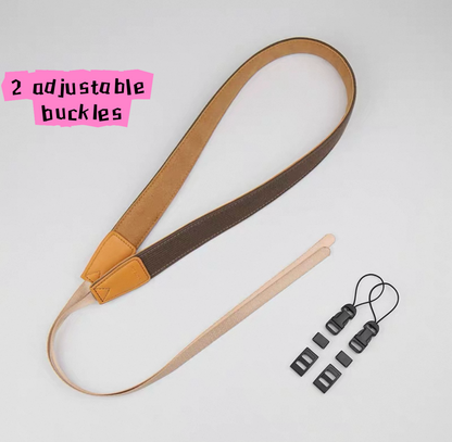 TwinkleBling Leather Camera Strap: Padded DSLR Neck Strap( Canon/Nikon/Fuji)