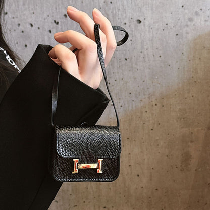 Luxury Snake Print AirPod Case with Crossbody Strap, Designer-Inspired AirPods Protective Cover Gift