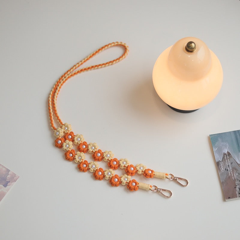 Handmade Sunflower Cell Phone Lanyard Embroidery: Stylish Cell Phone  & ID Badge Accessory for Daily Use