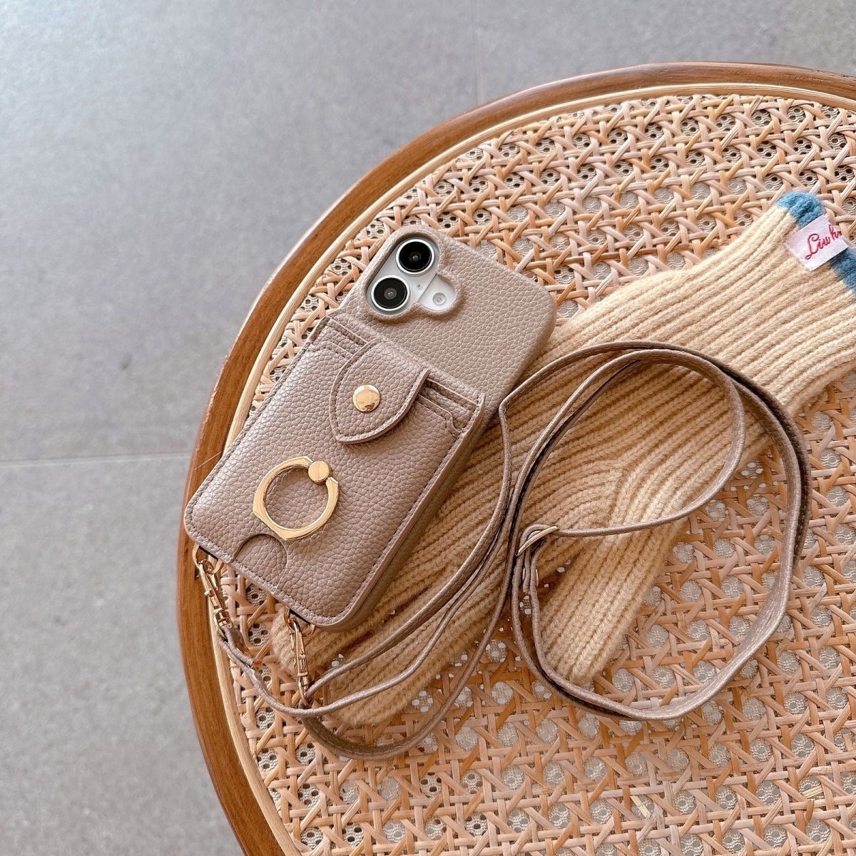 iPhone 17/16/15  Leather Phone Case Wallet with Mirror and Lanyard, Multi-Slots Card Holder Pouch, Card Slots