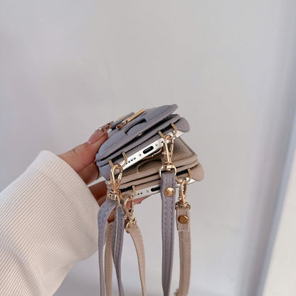 iPhone 17/16/15  Leather Phone Case Wallet with Mirror and Lanyard, Multi-Slots Card Holder Pouch, Card Slots