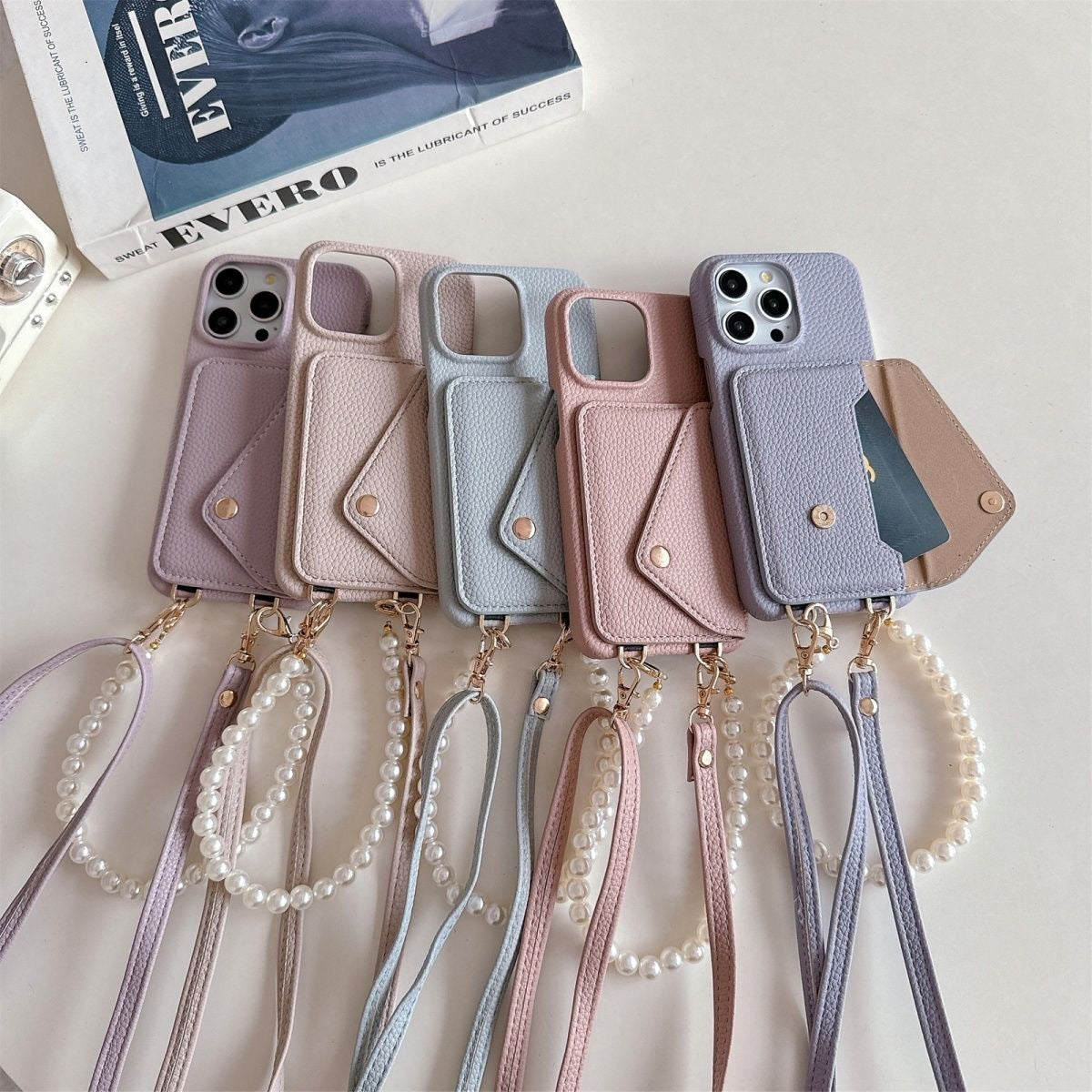 iPhone 17/16/15  Leather Phone Case Wallet, Multi-Slots Card Holder Pouch, Card Slots