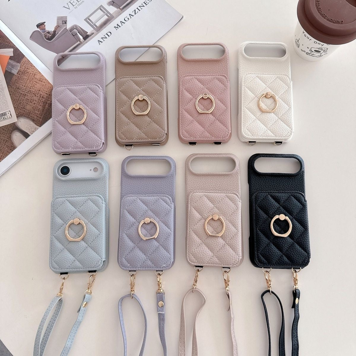 iPhone 17/16/15 Pro Max Leather Phone Case Wallet with Lanyard, Multi-Card Slots,High Quality Leather