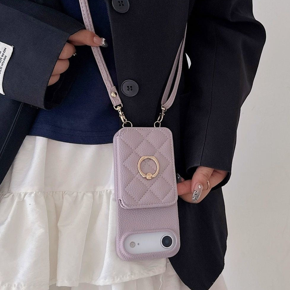 iPhone 17/16/15 Pro Max Leather Phone Case Wallet with Lanyard, Multi-Card Slots,High Quality Leather