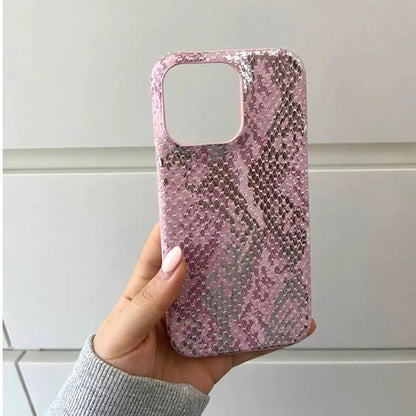 Viral Snake Skin Leather iPhone 17/16/15 Case ,trendy Phone Case, luxury Bling for iPhone 17/16/15 designer Phone Cover