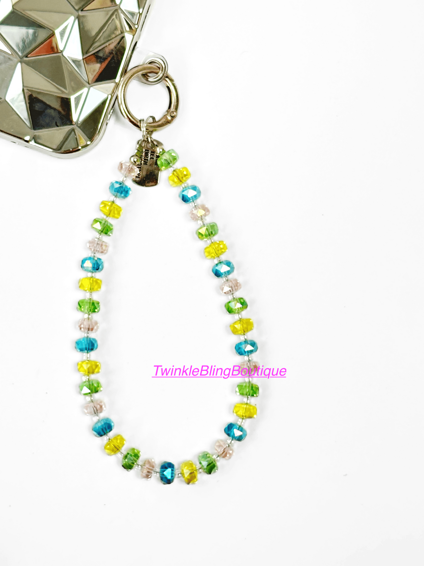 Handmade Rainbow Macaron Crystal Bead Phone Charm, Bag Charm, Vibrant Beaded Phone Strap, Wristlet Crystal, Cute Travel Gift for Friends