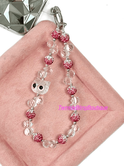 Handmade Rainbow Macaron Crystal Bead Phone Charm, Bag Charm, Vibrant Beaded Phone Strap, Wristlet Crystal, Cute Travel Gift for Friends