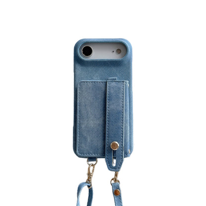 Canvas iPhone 17/16/15 Pro Max Leather Phone Case Wallet with Lanyard, Multi-Card Slots,High Quality Leather