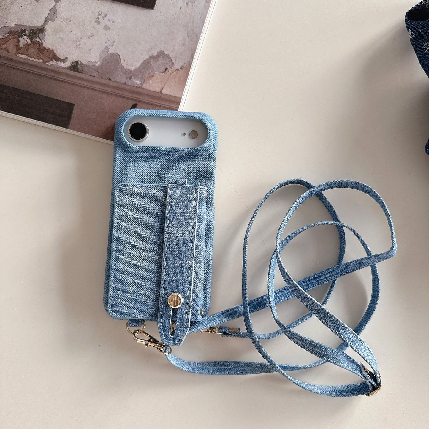 Canvas iPhone 17/16/15 Pro Max Leather Phone Case Wallet with Lanyard, Multi-Card Slots,High Quality Leather