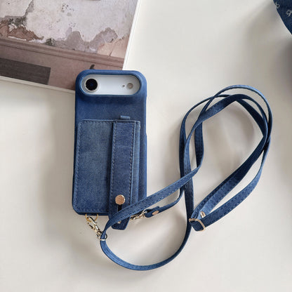 Canvas iPhone 17/16/15 Pro Max Leather Phone Case Wallet with Lanyard, Multi-Card Slots,High Quality Leather