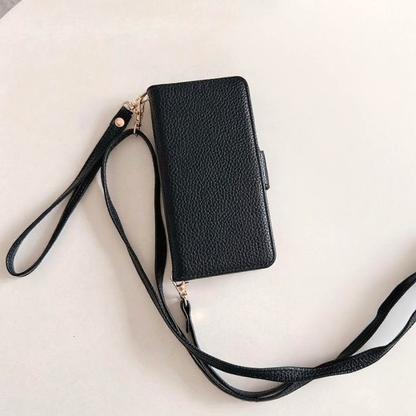 iPhone 17/16/15  Leather Phone Case Wallet with Wristlet, Multi-Slots Card Holder Pouch, Card Slots