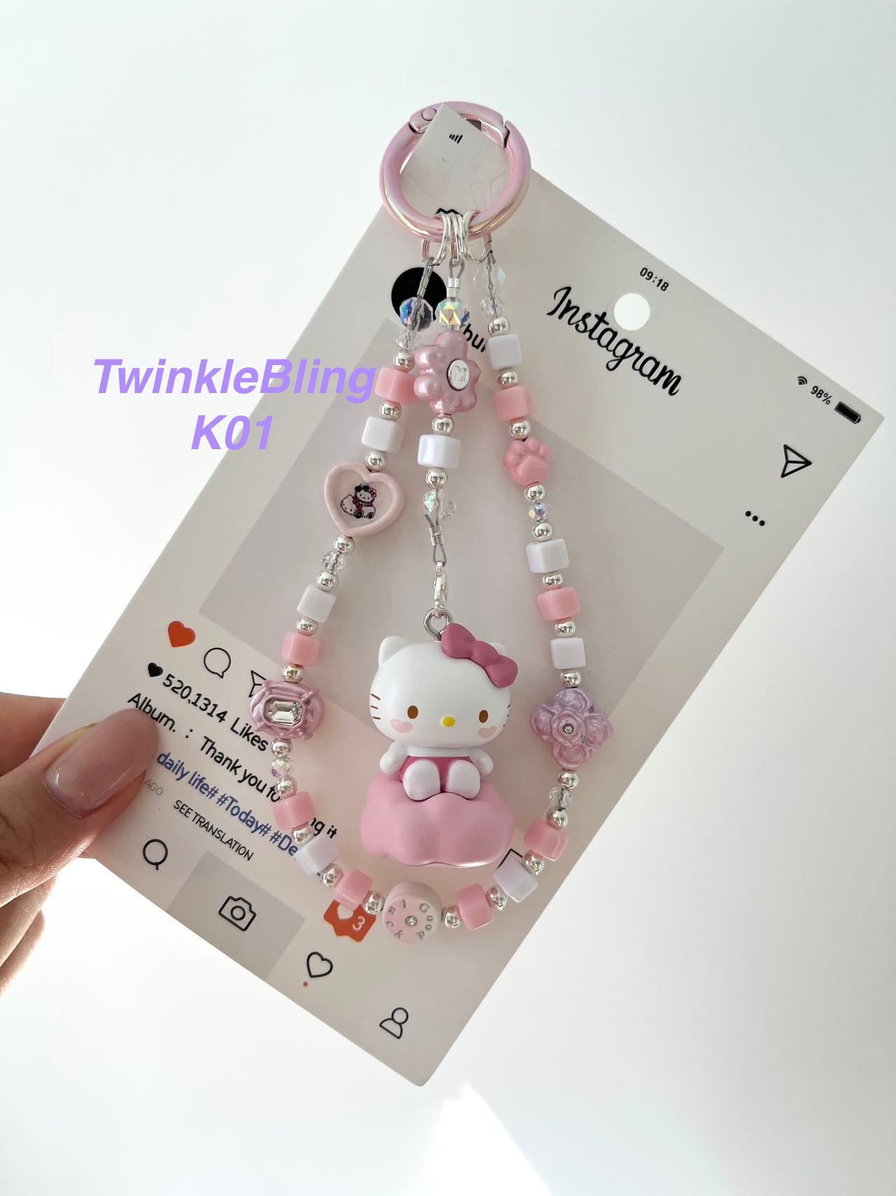 (Magic Kitty+Kuku) Handmade Charm- Hello Kitty Charm Sanrio Kuromi