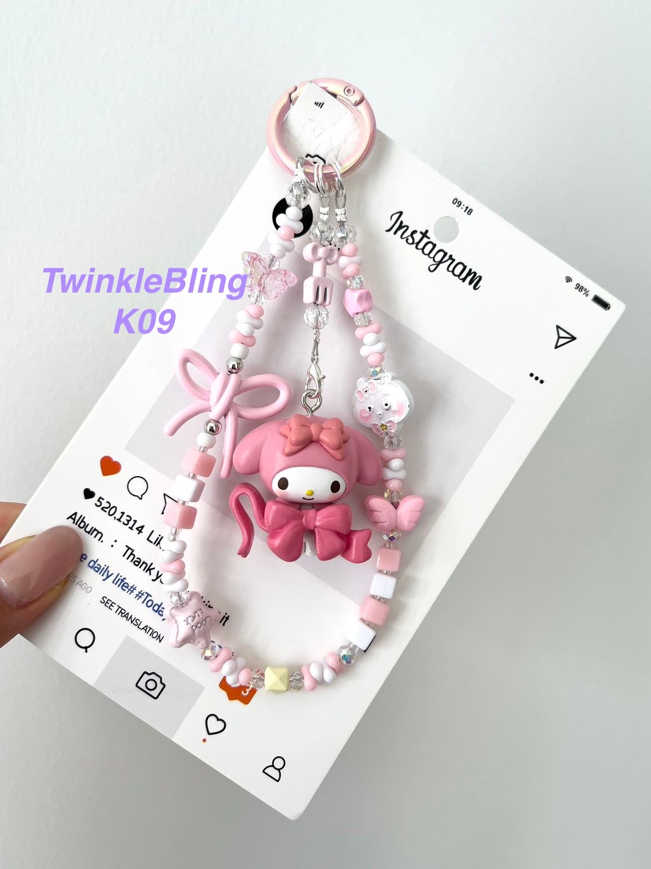 (Magic Kitty+Kuku) Handmade Charm- Hello Kitty Charm Sanrio Kuromi