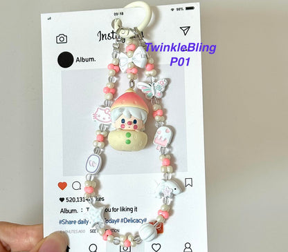 (Pop Charm 2)Handmade DIY Pop Phone Charm - Labubu Phone Charm Molly Skullpanda Sweetbean Phone Charm