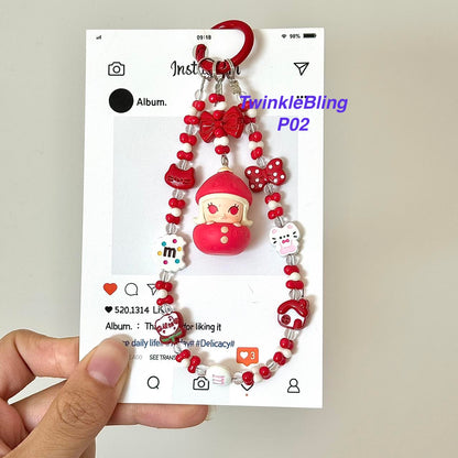 (Pop Charm 2)Handmade DIY Pop Phone Charm - Labubu Phone Charm Molly Skullpanda Sweetbean Phone Charm