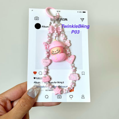 (Pop Charm 2)Handmade DIY Pop Phone Charm - Labubu Phone Charm Molly Skullpanda Sweetbean Phone Charm