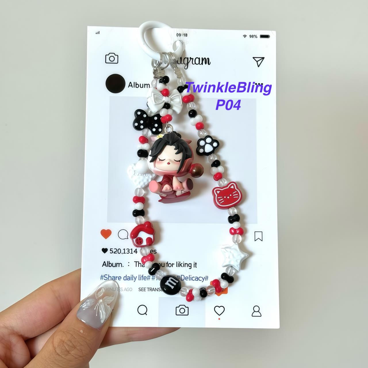 (Pop Charm 2)Handmade DIY Pop Phone Charm - Labubu Phone Charm Molly Skullpanda Sweetbean Phone Charm