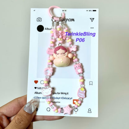 (Pop Charm 2)Handmade DIY Pop Phone Charm - Labubu Phone Charm Molly Skullpanda Sweetbean Phone Charm