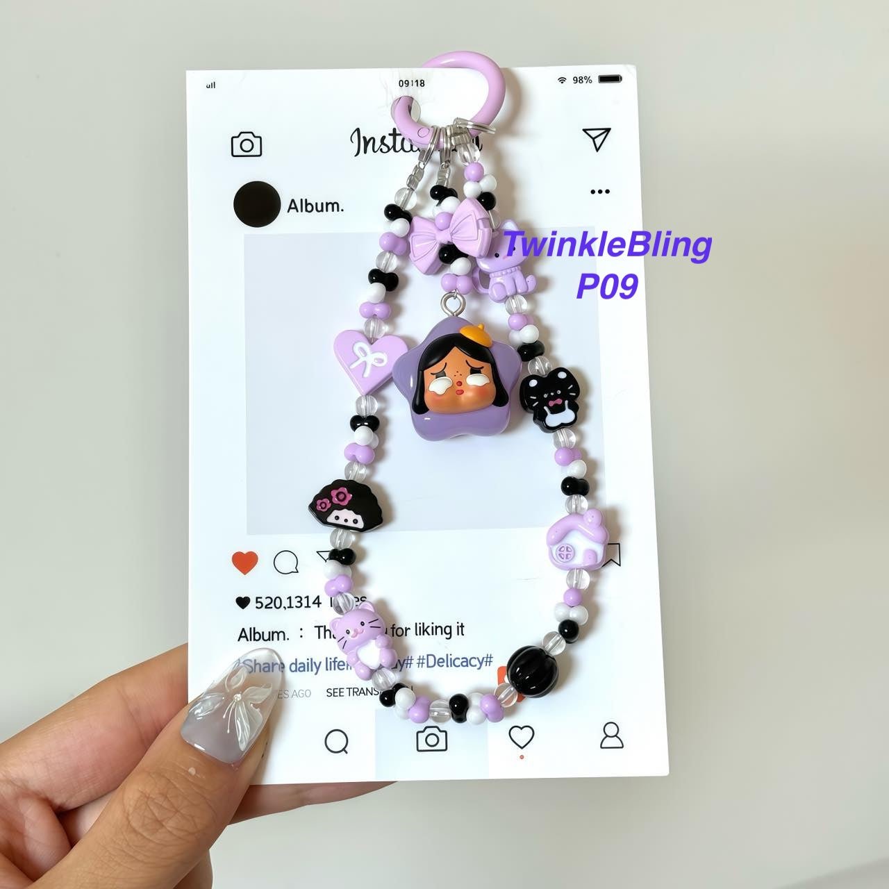 (Pop Charm 2)Handmade DIY Pop Phone Charm - Labubu Phone Charm Molly Skullpanda Sweetbean Phone Charm