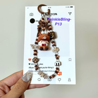 (Pop Charm 2)Handmade DIY Pop Phone Charm - Labubu Phone Charm Molly Skullpanda Sweetbean Phone Charm