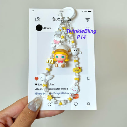 (Pop Charm 2)Handmade DIY Pop Phone Charm - Labubu Phone Charm Molly Skullpanda Sweetbean Phone Charm
