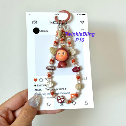 (Pop Charm 2)Handmade DIY Pop Phone Charm - Labubu Phone Charm Molly Skullpanda Sweetbean Phone Charm