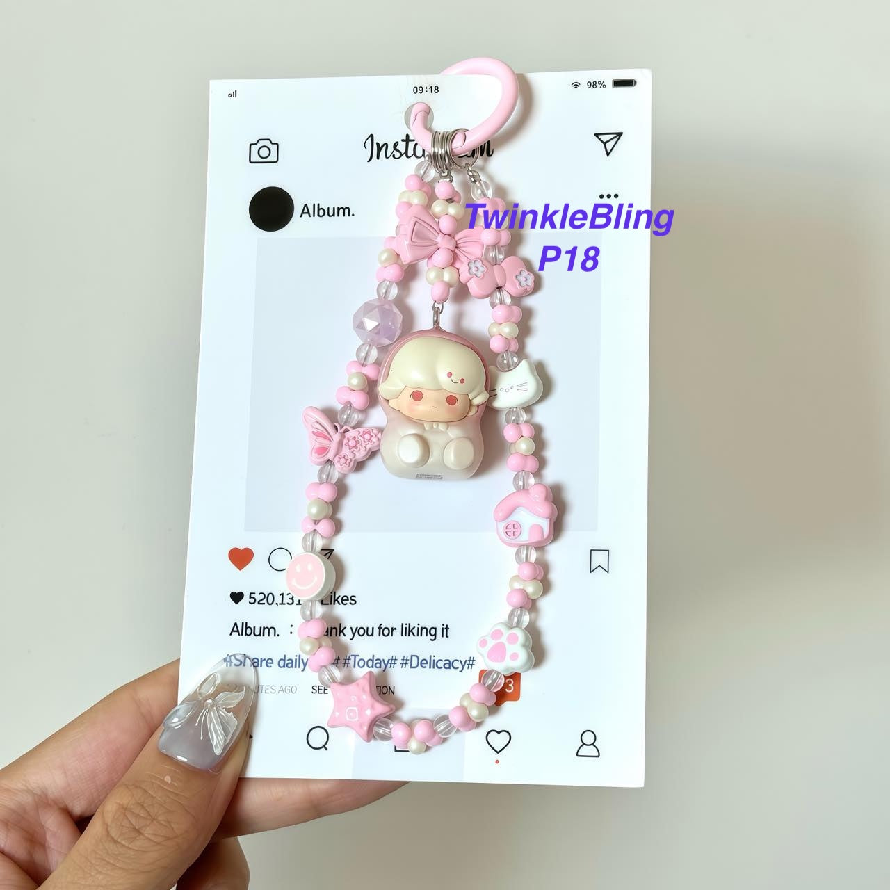 (Pop Charm 2)Handmade DIY Pop Phone Charm - Labubu Phone Charm Molly Skullpanda Sweetbean Phone Charm