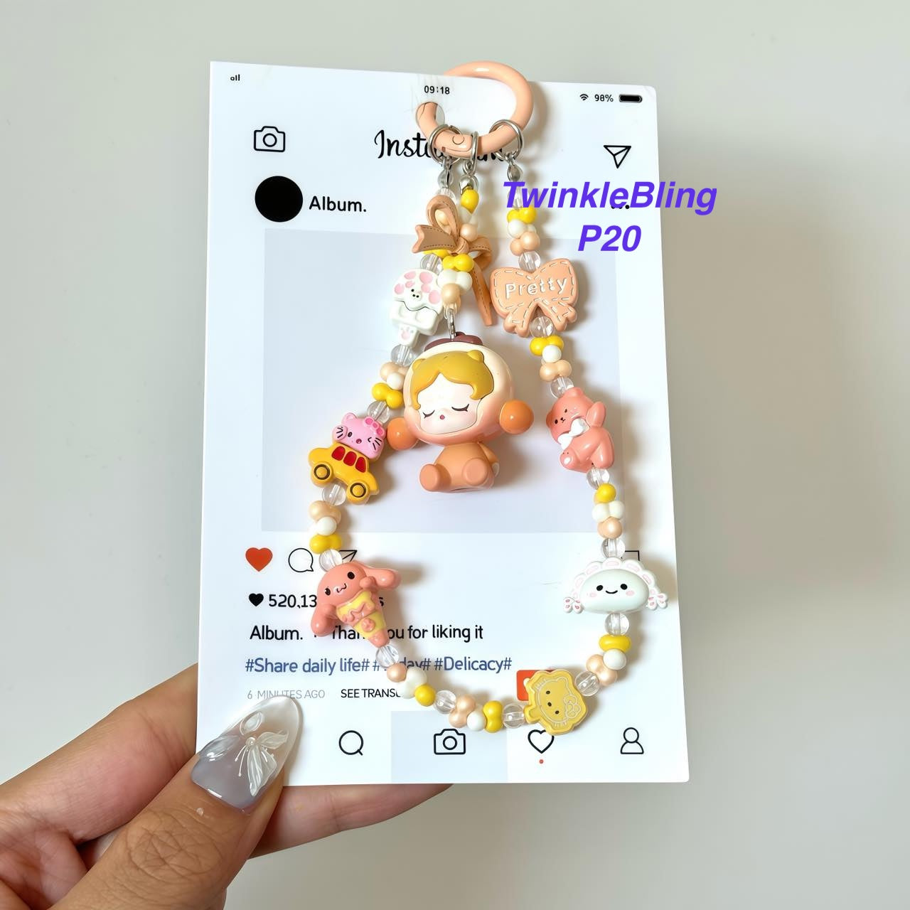 (Pop Charm 2)Handmade DIY Pop Phone Charm - Labubu Phone Charm Molly Skullpanda Sweetbean Phone Charm