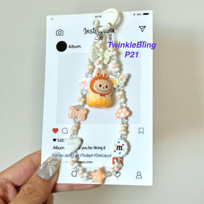 (Pop Charm 2)Handmade DIY Pop Phone Charm - Labubu Phone Charm Molly Skullpanda Sweetbean Phone Charm
