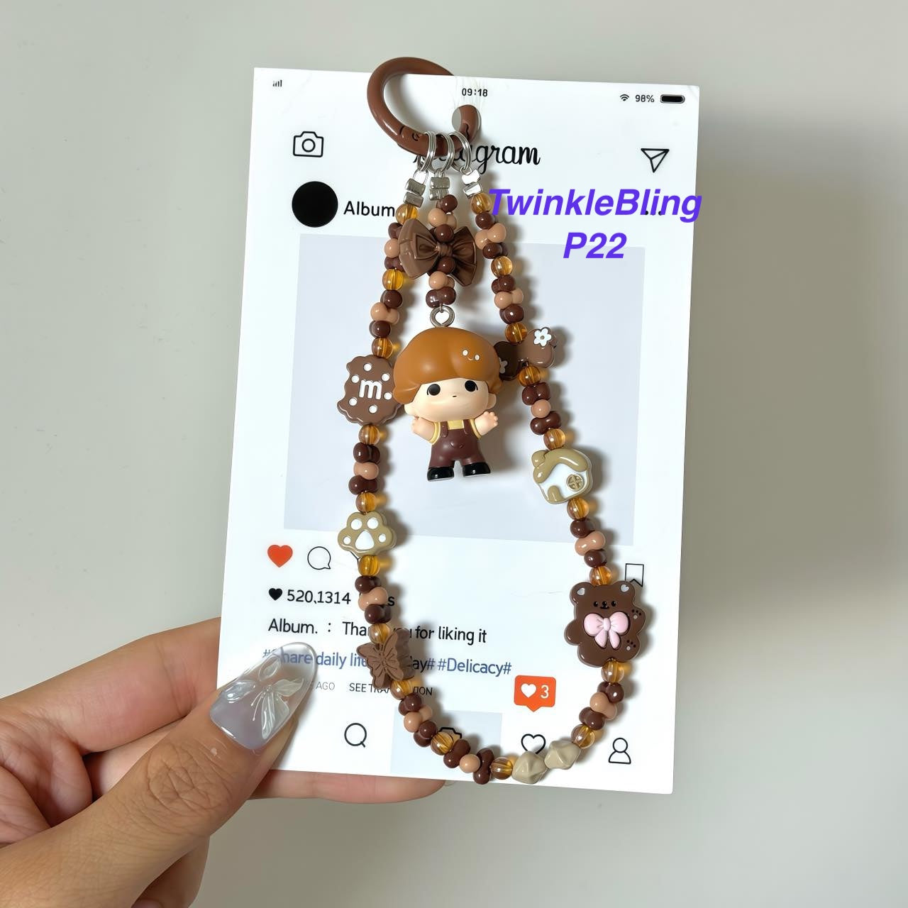 (Pop Charm 2)Handmade DIY Pop Phone Charm - Labubu Phone Charm Molly Skullpanda Sweetbean Phone Charm