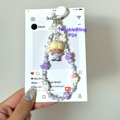 (Pop Charm 2)Handmade DIY Pop Phone Charm - Labubu Phone Charm Molly Skullpanda Sweetbean Phone Charm