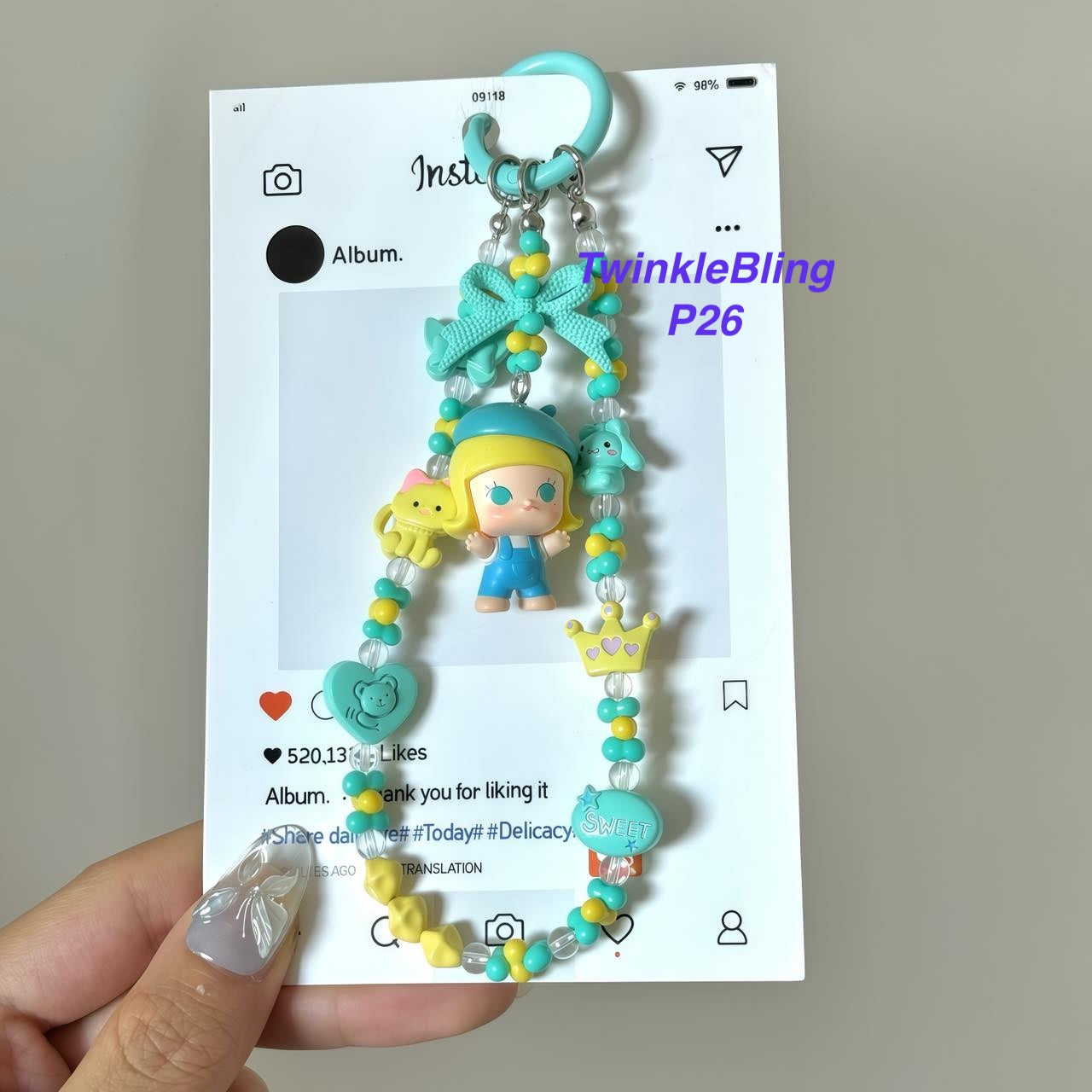 (Pop Charm 2)Handmade DIY Pop Phone Charm - Labubu Phone Charm Molly Skullpanda Sweetbean Phone Charm