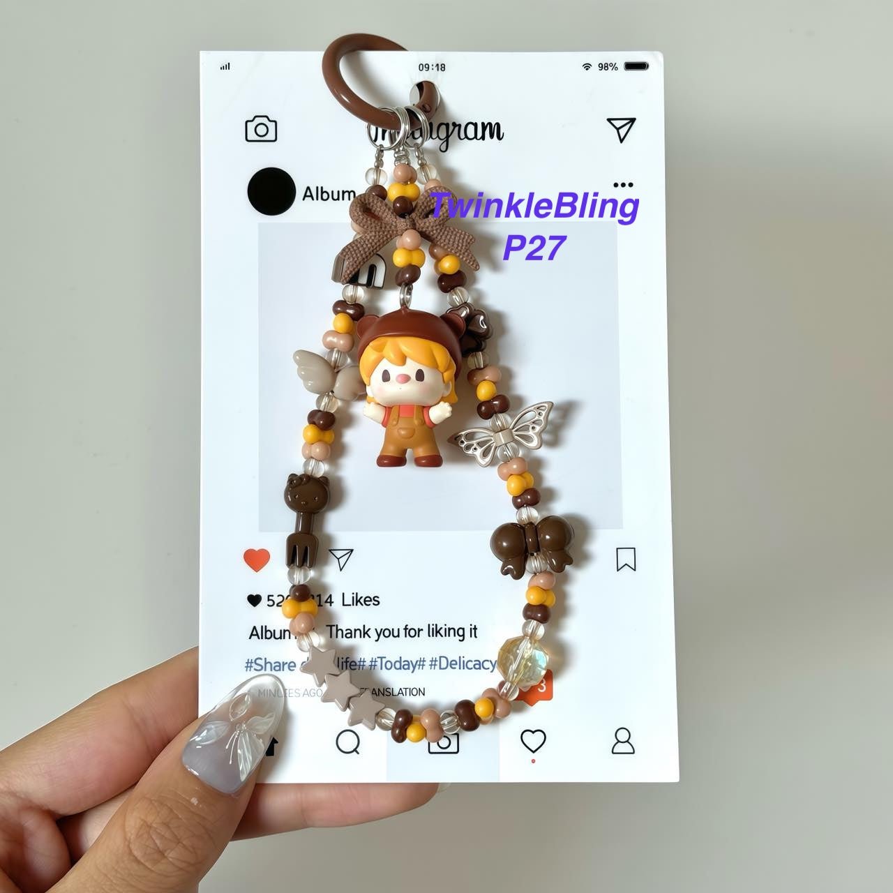 (Pop Charm 2)Handmade DIY Pop Phone Charm - Labubu Phone Charm Molly Skullpanda Sweetbean Phone Charm