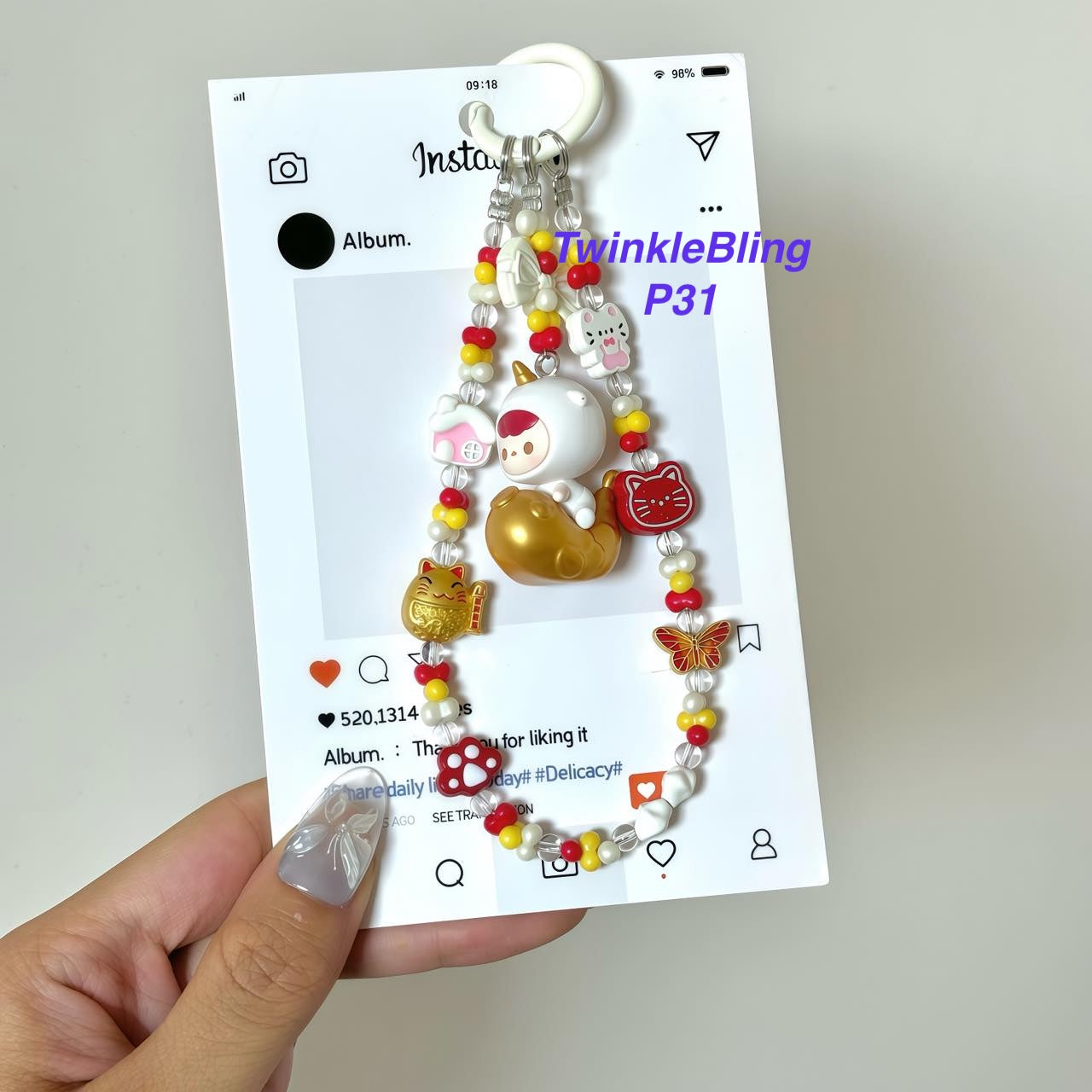 (Pop Charm 2)Handmade DIY Pop Phone Charm - Labubu Phone Charm Molly Skullpanda Sweetbean Phone Charm
