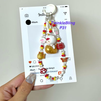 (Pop Charm 2)Handmade DIY Pop Phone Charm - Labubu Phone Charm Molly Skullpanda Sweetbean Phone Charm