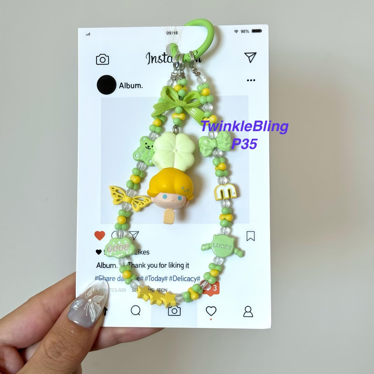 (Pop Charm 2)Handmade DIY Pop Phone Charm - Labubu Phone Charm Molly Skullpanda Sweetbean Phone Charm